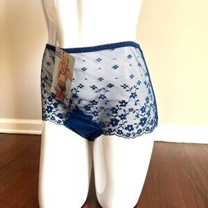 Vintage 50s-60s Lady Marlene Sheer Mushroom Top Panties Stye 712 Small Blue NWT